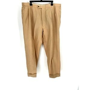 Vintage Brooks Brothers 100% Linen Double Pleated Dress Pants No Size Tag Italy